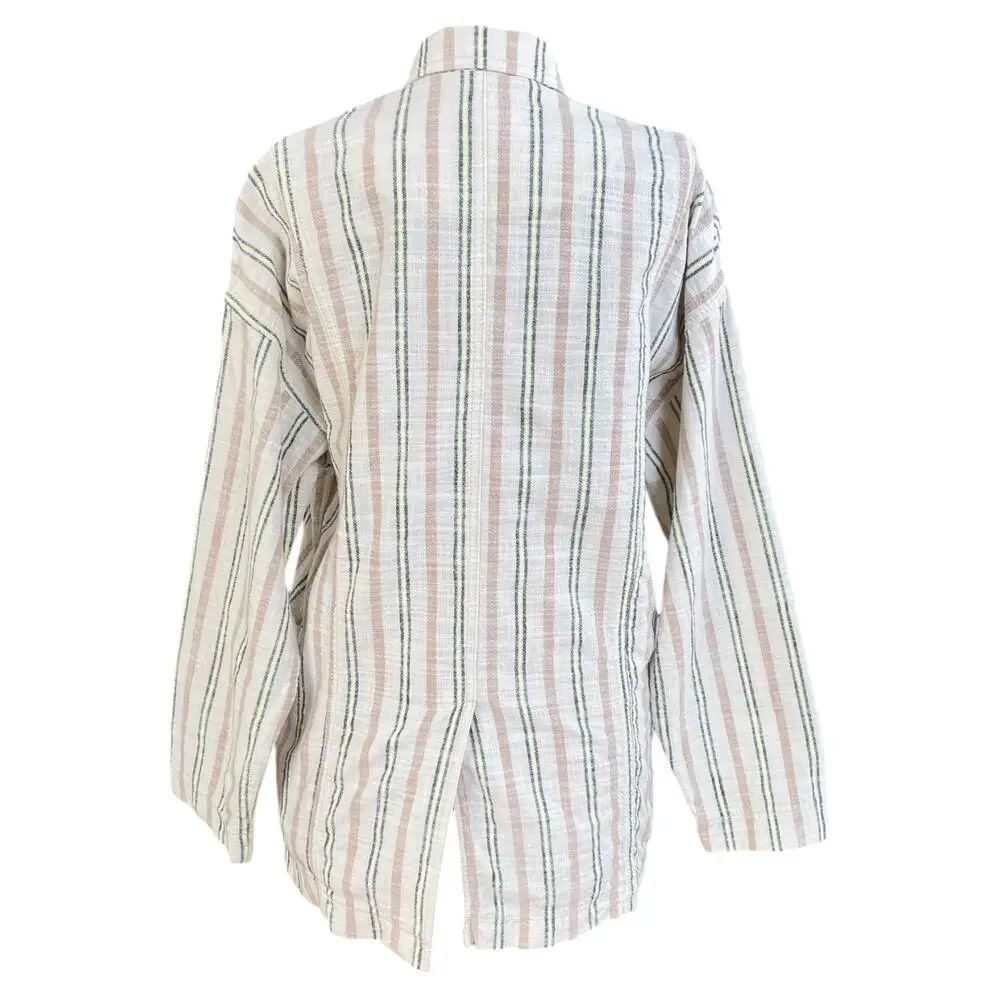 Maeve Anthropologie Sz XS Danielle Blazer Cotton Oversized Casual Boho Classic - Picture 3 of 13